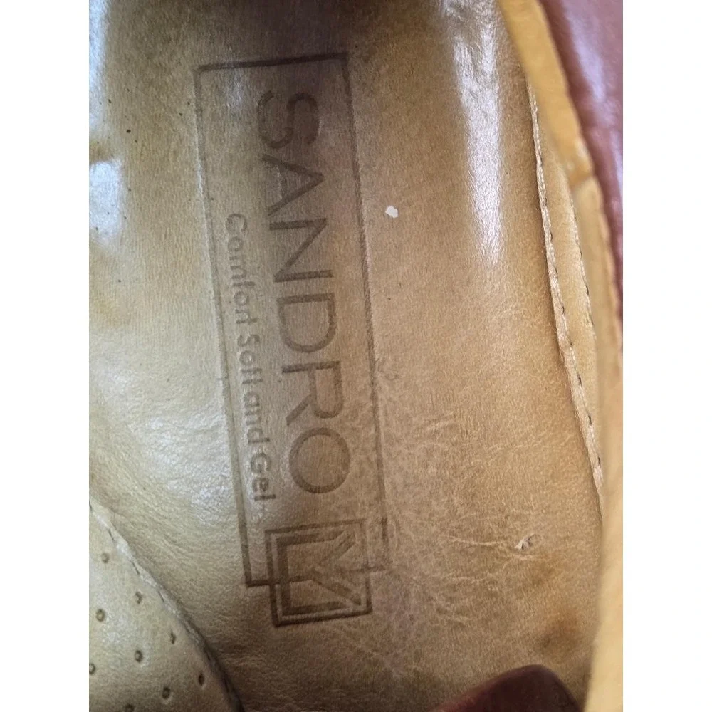 SANDRO Comfort Gel Mens Brown Leather Lace‎ Up Shoes Size 11 D